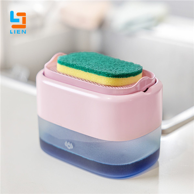 ABS Material Pump Kitchen Soap Dispenser Liquid Soap Dispenser With Sponge Holder