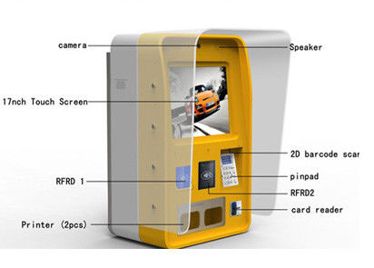 Half Outdoor Wall Mounted Self Service Payment Commercial Kiosk With Printer
